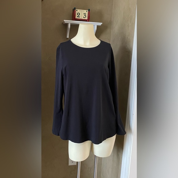J. Jill Pure Jill Long Sleeve Stretch Cotton Tee in Black Size M - Picture 1 of 11